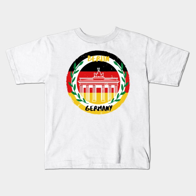 Berlin Germany Brandenburg Gate Kids T-Shirt by Gulldio